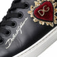 Black Portofino Sacred Heart Sneakers Shoes