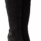Black Suede Embellished High Boots Shoes