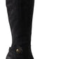 Black Suede Embellished High Boots Shoes