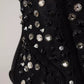 Black Tulle Suede Crystals Heels Boots Shoes