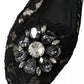 Black Taormina Lace Crystals Flats Shoes