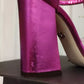 Fuchsia Flower Crystals Heels Sandals Shoes