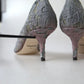 Gray Taormina Lace Crystal Heels Pumps Shoes
