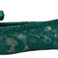 Green Floral Lace Loafers Flats Shoes