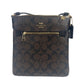 Rowan Mini Crossgrain Leather File Crossbody Bag Brown Black CF340