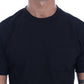Elegant Black Crew-Neck Cotton Tee