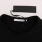 Elegant Black Crew-Neck Cotton Tee