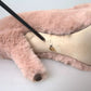 Light Pink Faux Fur Heels Pumps Shoes