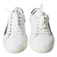 White Black Leather Low Top Sneakers Portofino Shoes