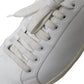 White Leather Lace Up Sneakers Saint Tropez Shoes