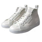 White Leather High Top Men Sneakers Shoes