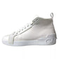 White Leather High Top Men Sneakers Shoes
