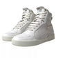 White Leather High Top Men Logo Sneakers Shoes