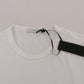 Elegant White Crew-Neck Cotton T-Shirt
