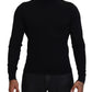 Black Cashmere Turtleneck Pullover Sweater