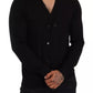 Black Double Breasted Cardigan Sweater