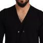 Black Double Breasted Cardigan Sweater