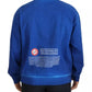 Blue DGWAY Cotton Crewneck Pullover Sweater