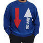Blue DGWAY Cotton Crewneck Pullover Sweater