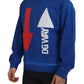 Blue DGWAY Cotton Crewneck Pullover Sweater
