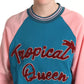 Blue Pink Tropical Queen Pullover Sweater