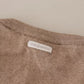 Brown Virgin Wool Crew Neck Pullover Sweater
