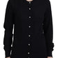 Black Button Down Cardigan Cashmere Sweater