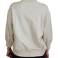 Beige Jungle Printed Pullover Cotton Sweater