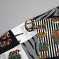 Multicolor Crown Print Patchwork Sweatshirt Sweater