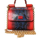 Red Blue Exotic Leather SICILY Microbag Crossbody Bag