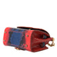 Red Blue Exotic Leather SICILY Microbag Crossbody Bag
