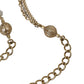 Gold Metal Crystal Embellished Mini Crossbody Bag