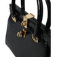 Black Exotic Leather Top Handle Tote Women Bag