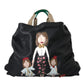 Black Leather #DGFamily Patch Shopping Tote Bag