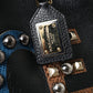 Black BEATRICE Leather Embellished Shopping Tote Bag