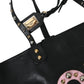 Black BEATRICE Leather Embellished Shopping Tote Bag