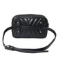 Black Leather Marsupio Quilting Love Belt Fanny Pack Bag