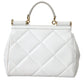 White Quilted Leather SICILY Hand Shoulder Purse Satchel Bag