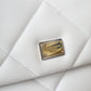 White Quilted Leather SICILY Hand Shoulder Purse Satchel Bag