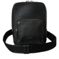 Black Calfskin Leather Logo Palermo Crossbody Bag