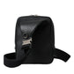 Black Calfskin Leather Logo Palermo Crossbody Bag
