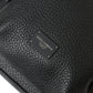 Black Calfskin Leather Logo Palermo Crossbody Bag