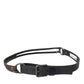 Black Brown Leather Silver Metal Buckle Belt