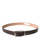 Brown Croc Leather Silver Metal Buckle Belt Men