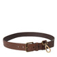 Brown Calf Leather Gold Metal Buckle Belt Men