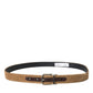 Brown Velvet Silver Metal Buckle Belt Men