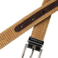 Brown Velvet Silver Metal Buckle Belt Men