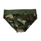 Green Camouflage Logo Cotton Mid Slip Underwear