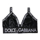 Black White Logo Print Sports Women Bra Underwear