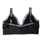 Black White Logo Print Sports Women Bra Underwear